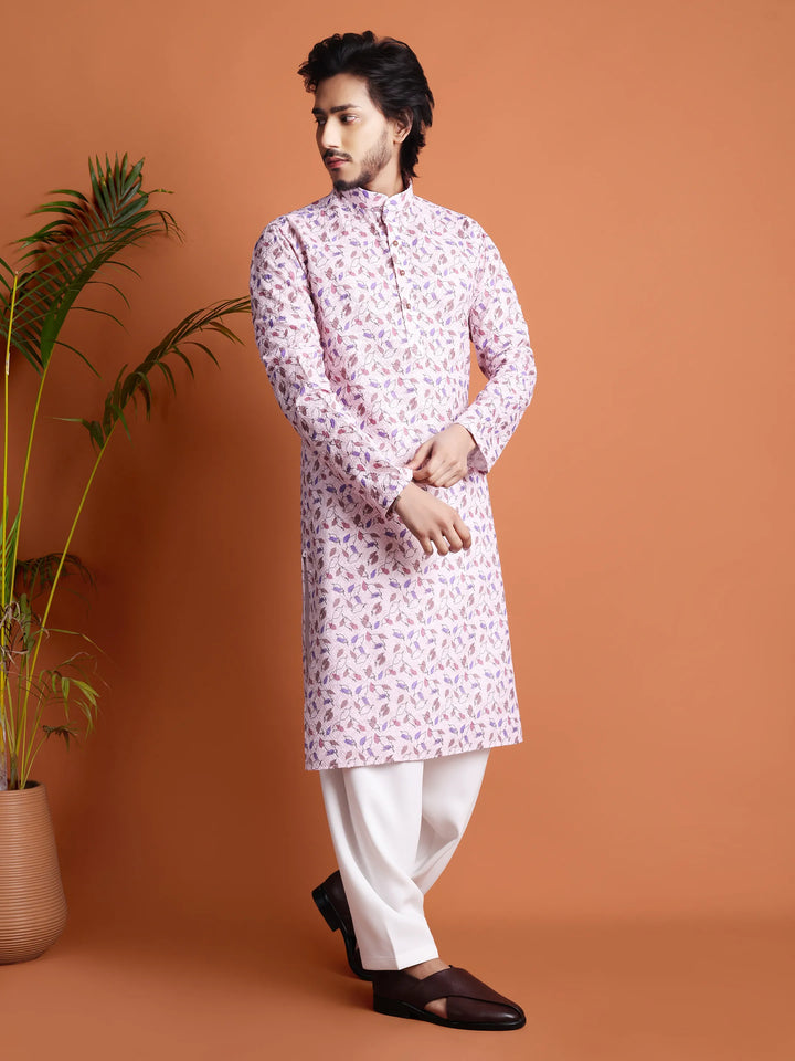 Kurta for Men (Floral leaf pattern)