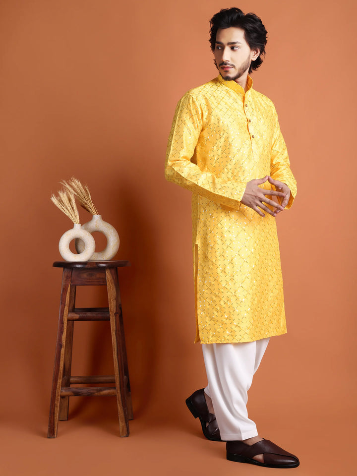 Kurta for Men (Square Pattern Embroidery)
