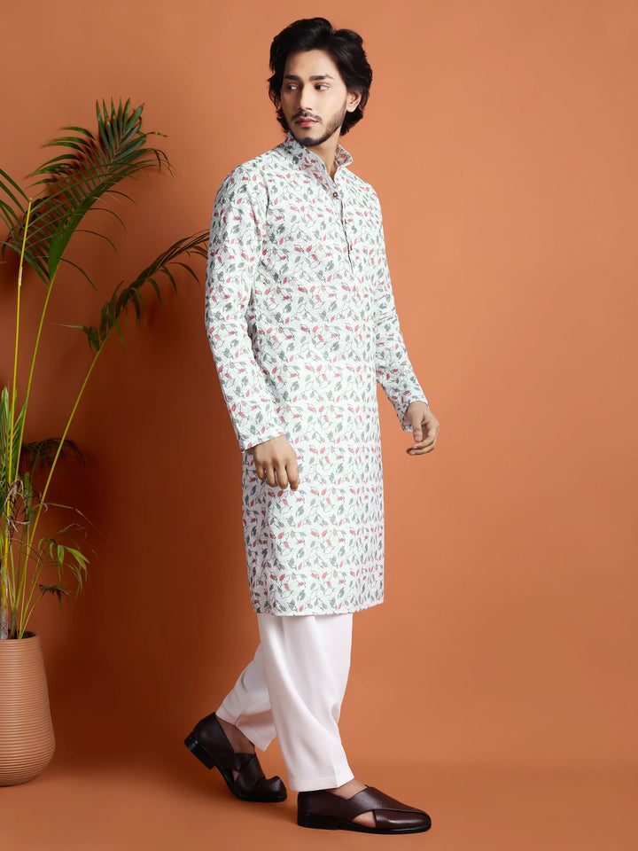 Kurta for Men (Floral leaf pattern)