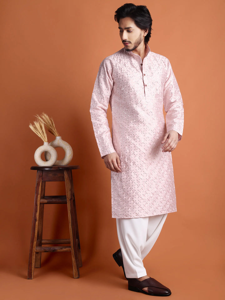 Kurta for Men (Square Pattern Embroidery)