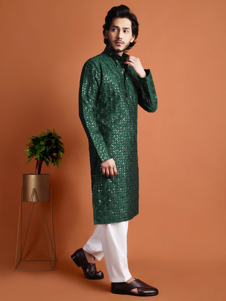 Kurta for Men (Square Pattern Embroidery)